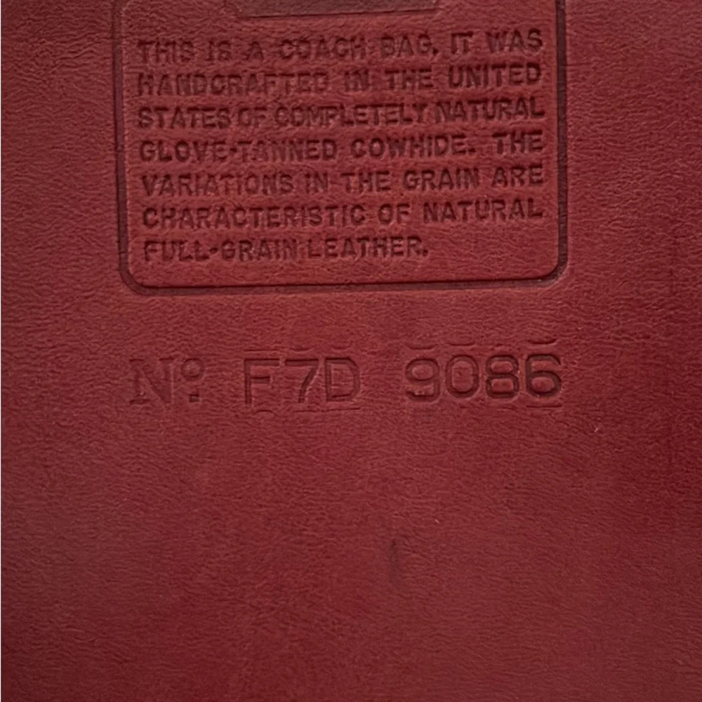 Vintage Coach Red Leather Tote #9086 - Picture 6 of 8